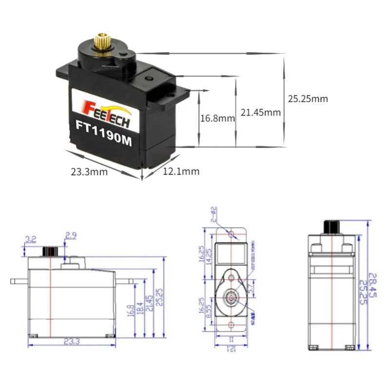 FEETECH FT1190M 4.8-6V 3.5kg 금 - Rc Helicopter Servo 리뷰 및 가격